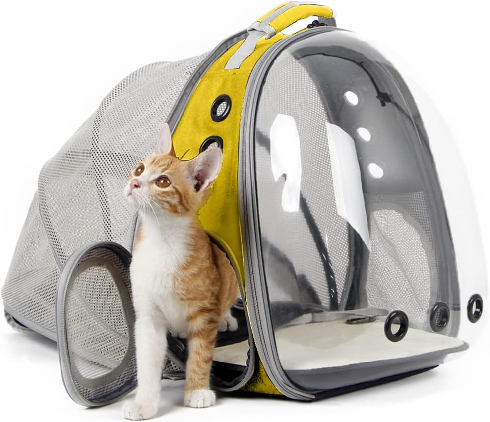 Expandable Cat Backpack Carrier with Bubble Window for Pets