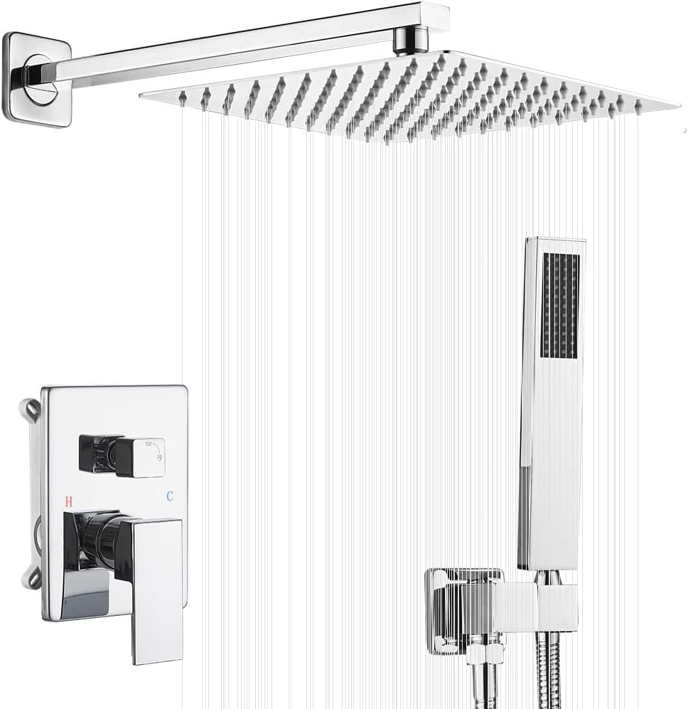 Polished Chrome Shower System with 10 Inch Rainfall Head