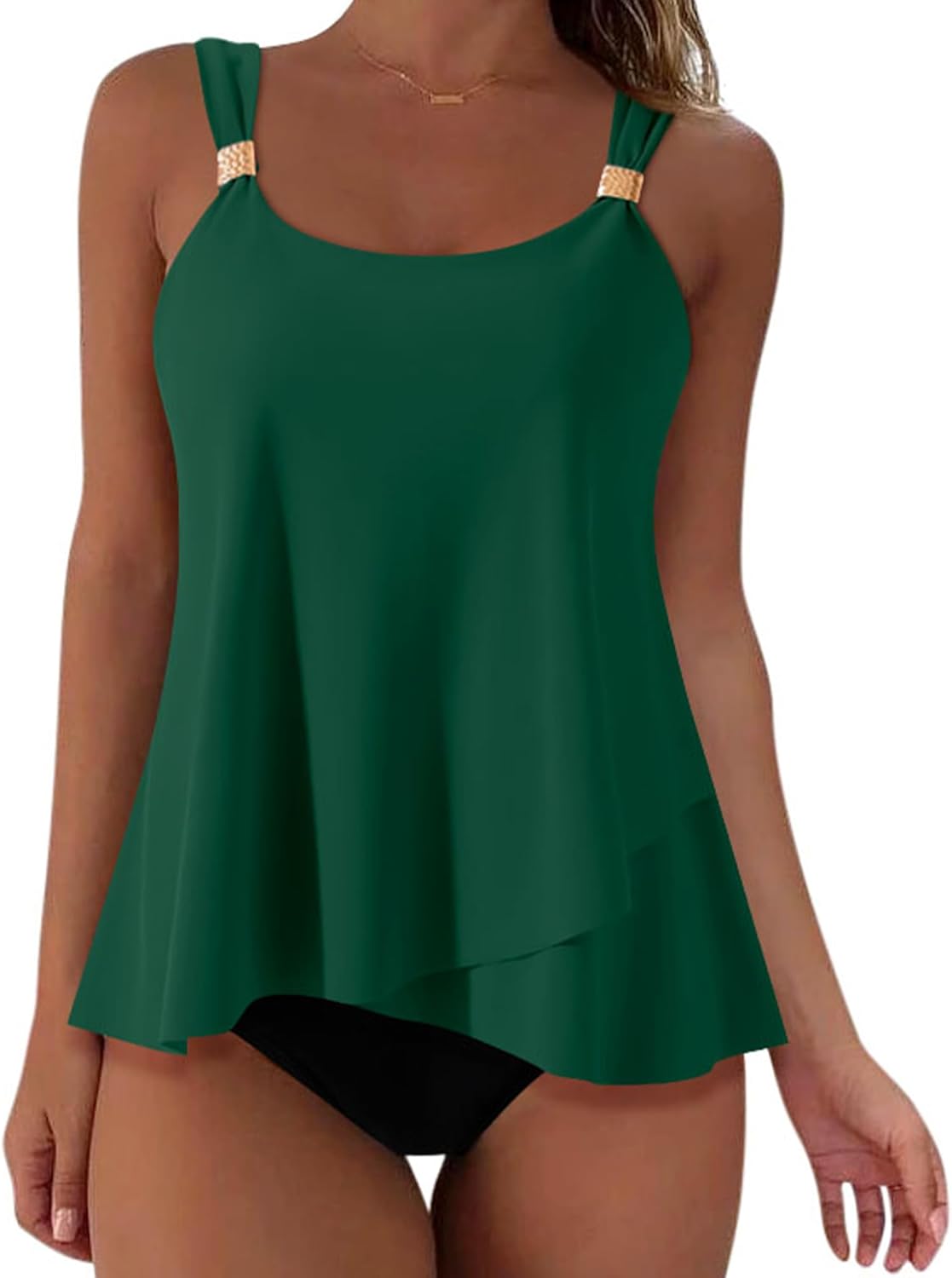 SUUKSESS Women Ruffle High Waisted Tankini Swimsuit Review