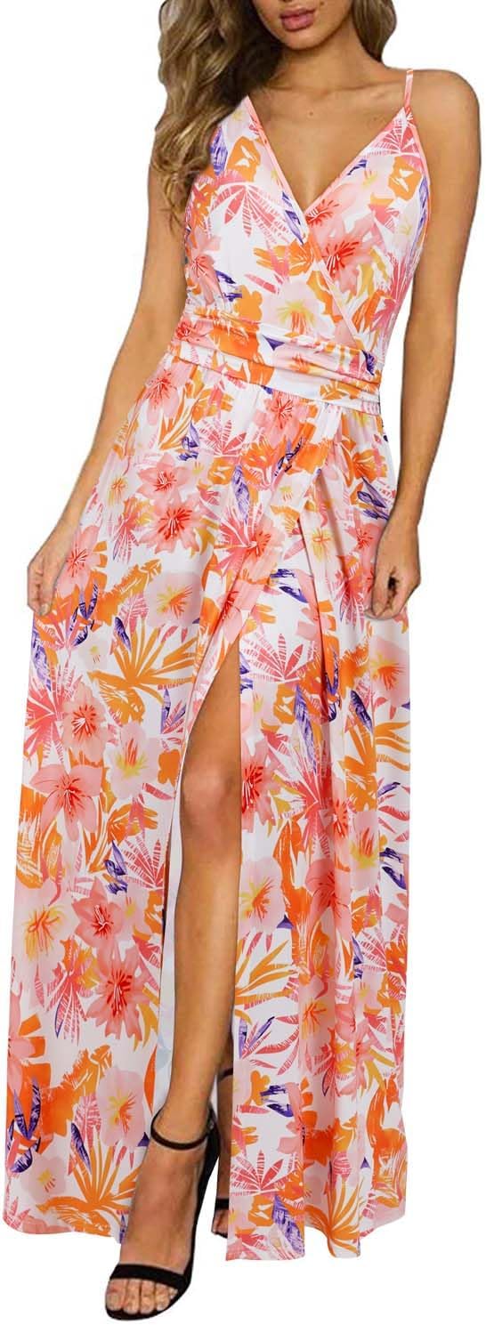 Maxi Dress for Women Summer 2025 Floral Spaghetti Strap Style