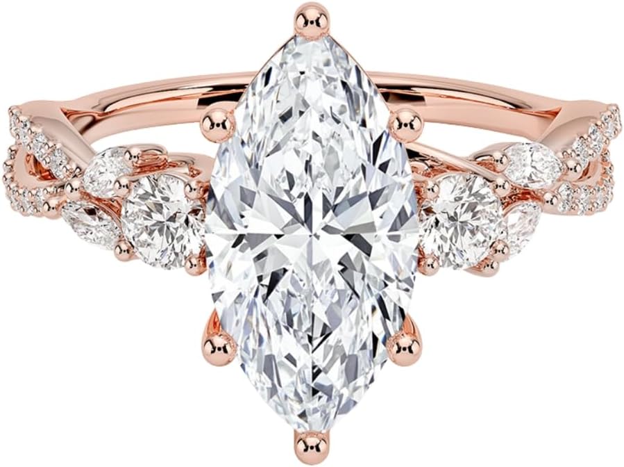 1-3 CT Moissanite Engagement Ring in Solid Gold & Silver