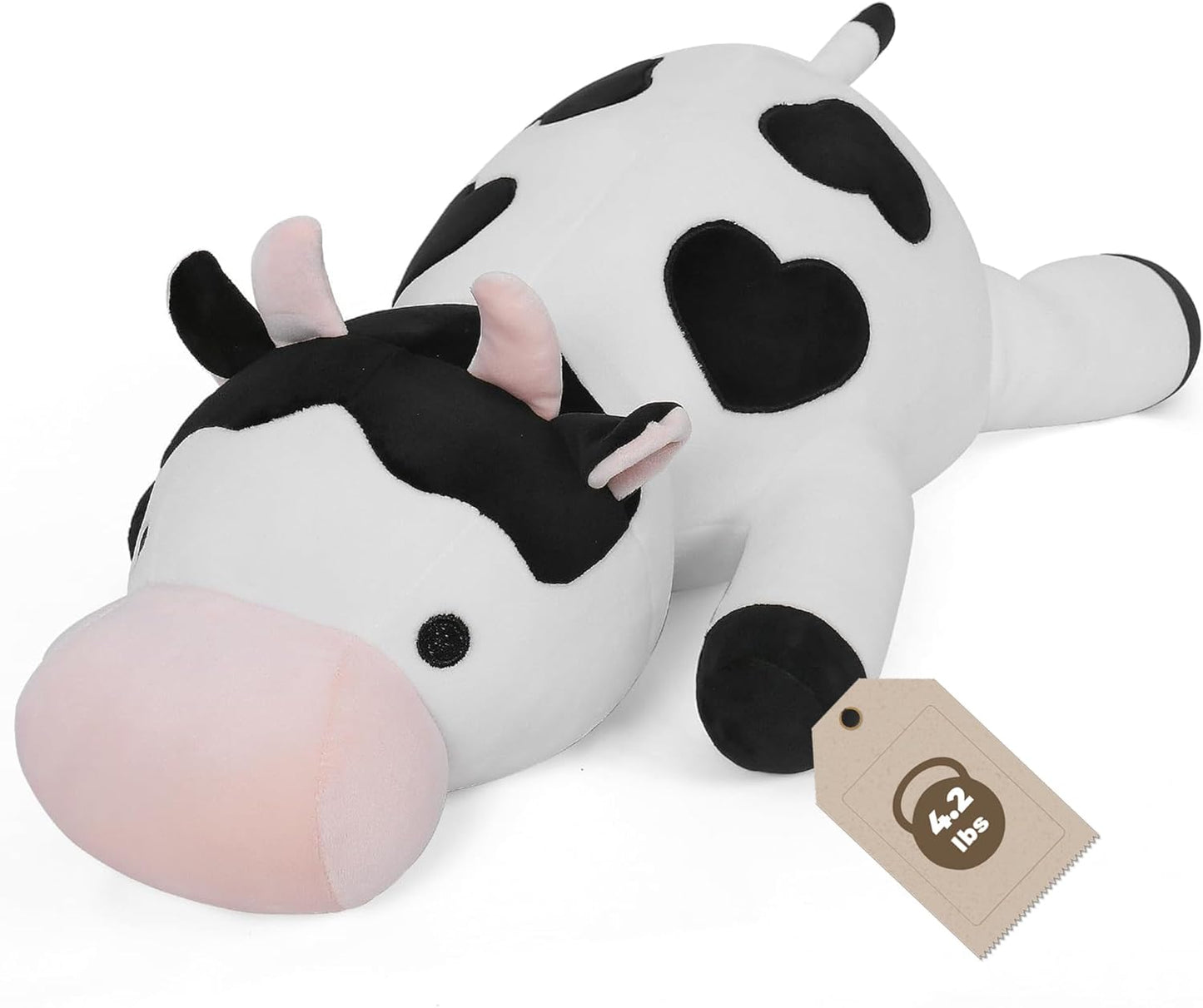 Weighted Cow Stuffed Animals Plush Toy for Cuddly Comfort