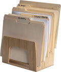 MobileVision Bamboo Desktop Inclined File Folder Organizer - 5 Slot