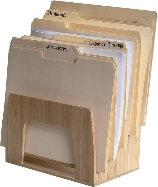 MobileVision Bamboo Desktop Organizer for Efficient Document Storage