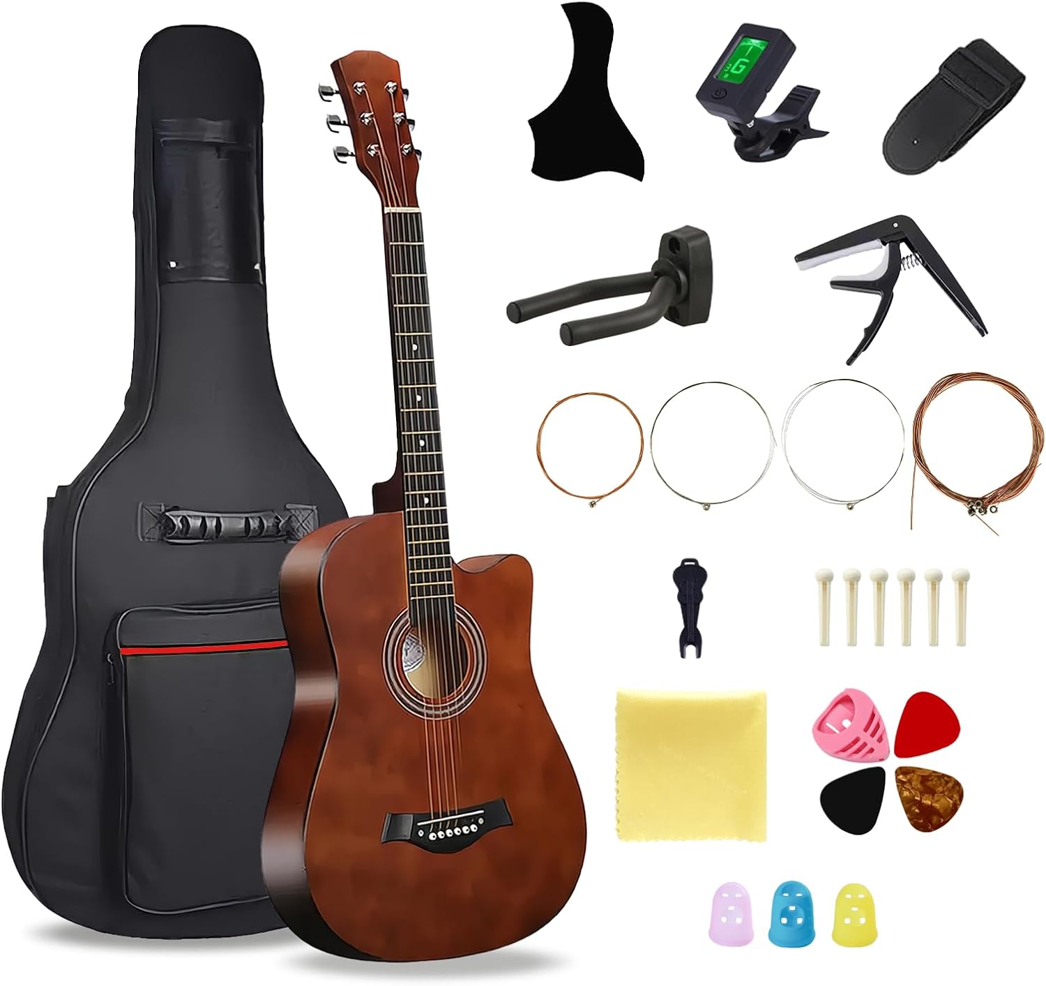 38ft' Wood Acoustic Guitar for Adults - Perfect for Beginners