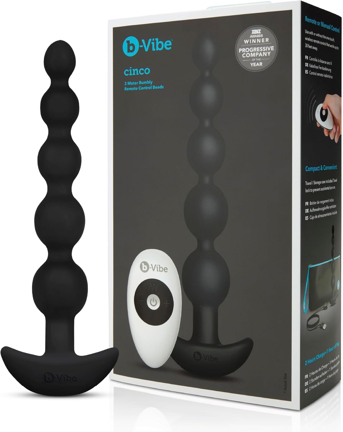b-vibe Vibrating Anal Beads - Remote Control Silicone Toy