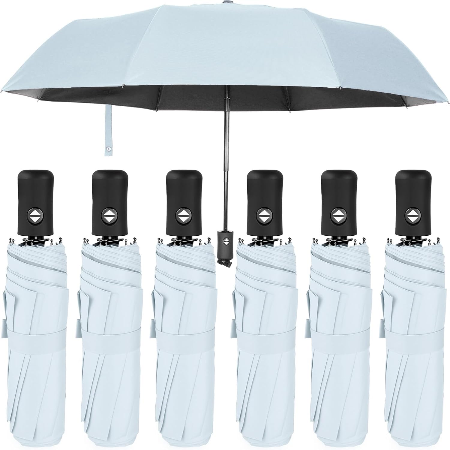 Compact Travel Umbrella Set of 6 for Men and Women - Windproof
