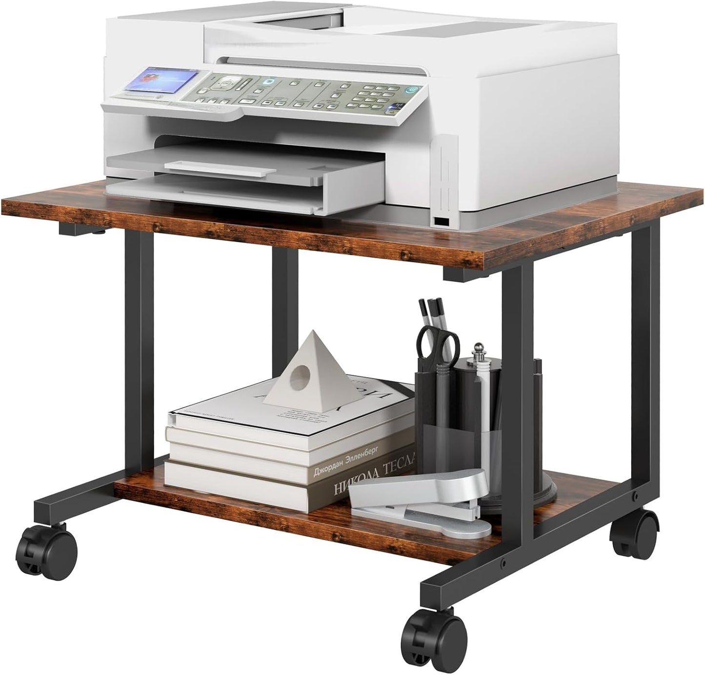 Compact Printer Cart with Storage Shelf - Livofloral