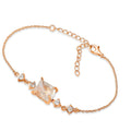 Clear Quartz Chain Bracelet for Women - Rose Gold Sterling Silver