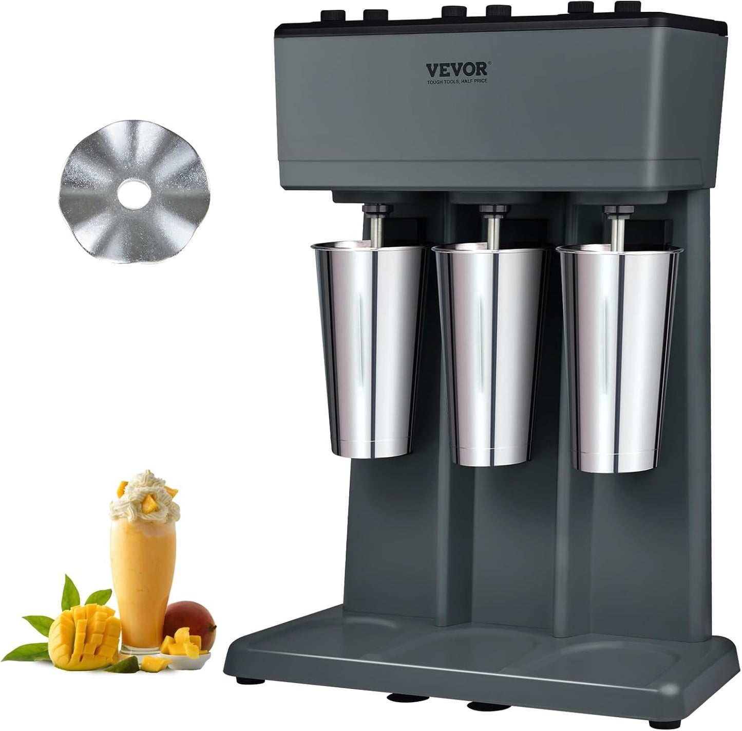 VEVOR Milkshake Maker - Triple Heads Electric Mixer for Drinks
