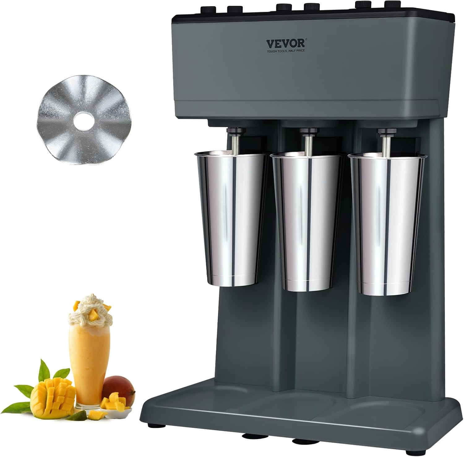 VEVOR Milkshake Maker - Triple Heads Electric Mixer for Drinks