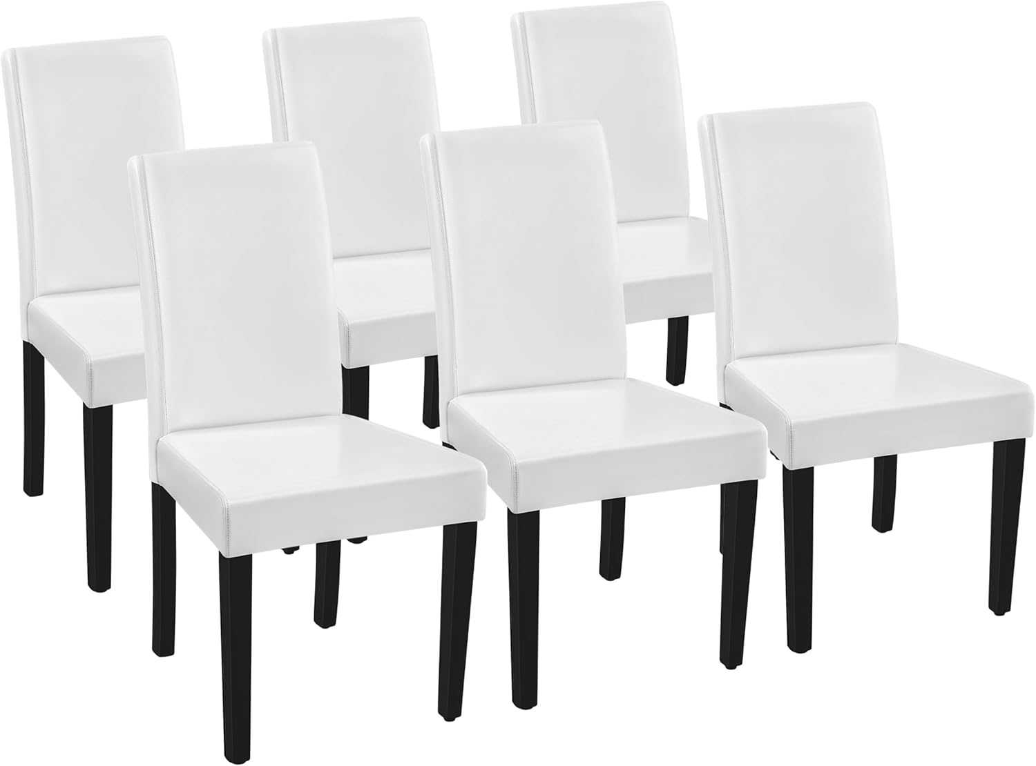 Modern Faux Leather Dining Chairs Set of 6 for Kitchen Use