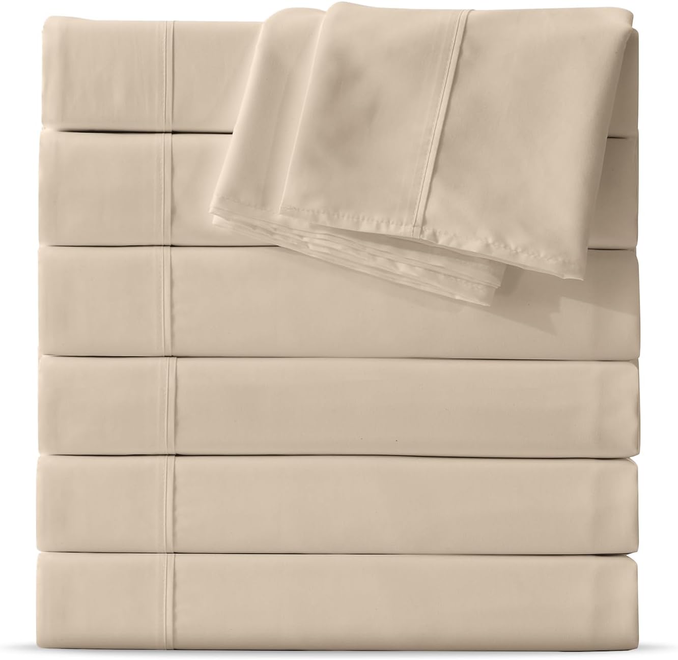 Maple&Stone Twin Flat Sheet Set of 6, Soft Microfiber Sheets