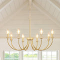 8-Light Gold Chandeliers for Dining Room - Elegant Farmhouse Lighting