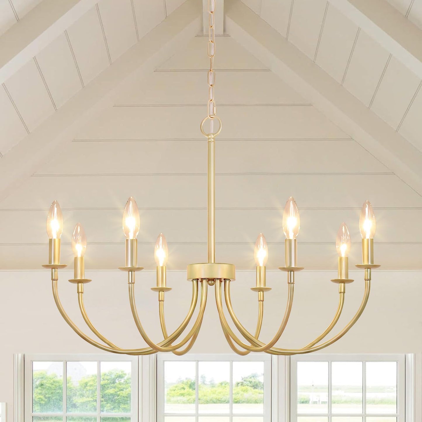 8-Light Gold Chandeliers for Dining Room and Living Spaces
