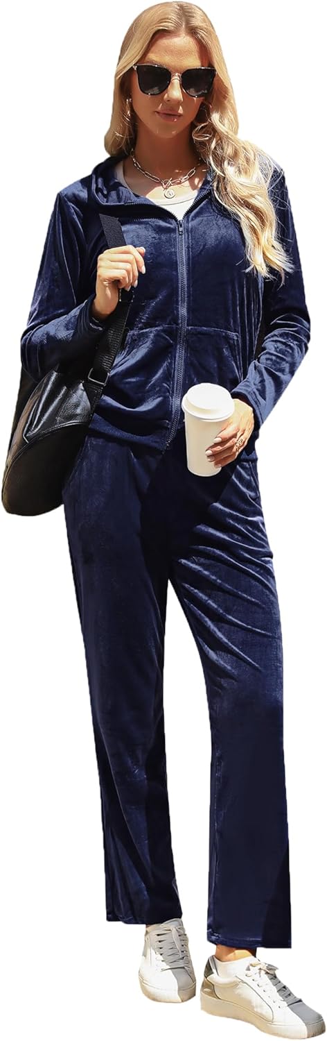 Velour Tracksuit for Women - Stylish 2 Piece Jogging Set