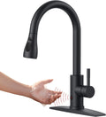 Touchless Kitchen Faucet with Pull Down Sprayer - Hands-Free Black
