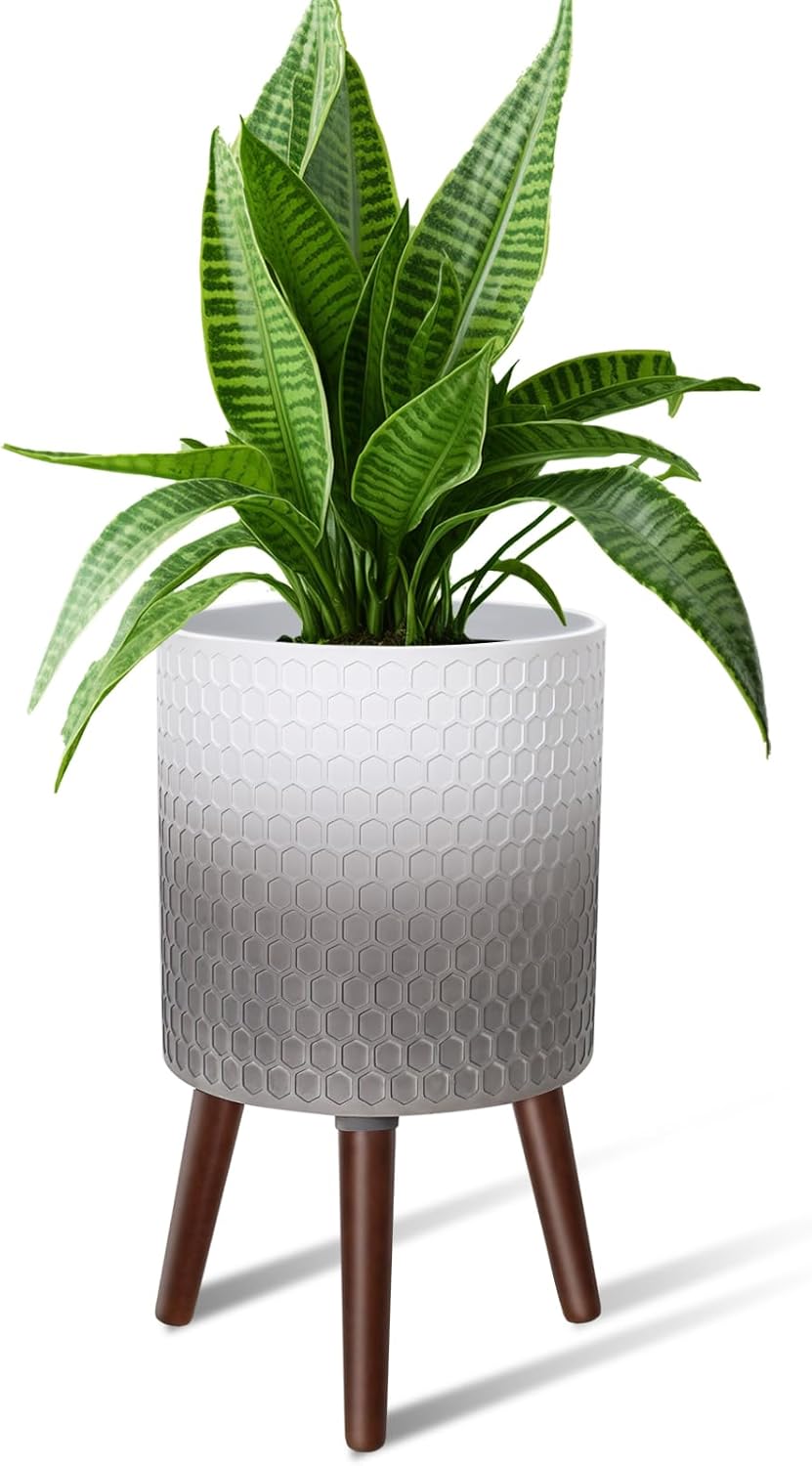 10 Inches Plant Pot with Stand for Modern Indoor Plants