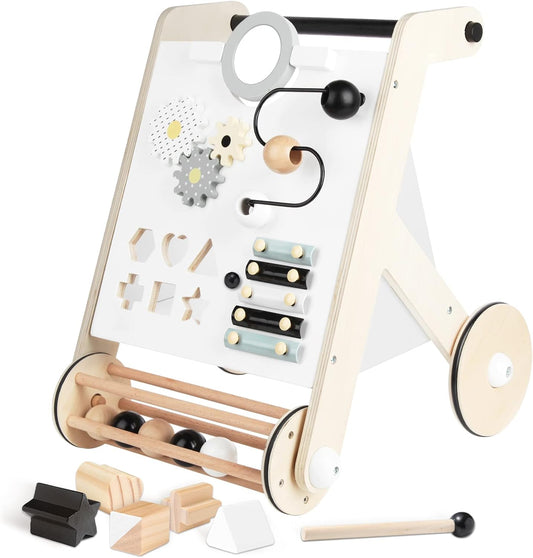 Asweets Wooden Baby Walker: Stand & Roll Fun