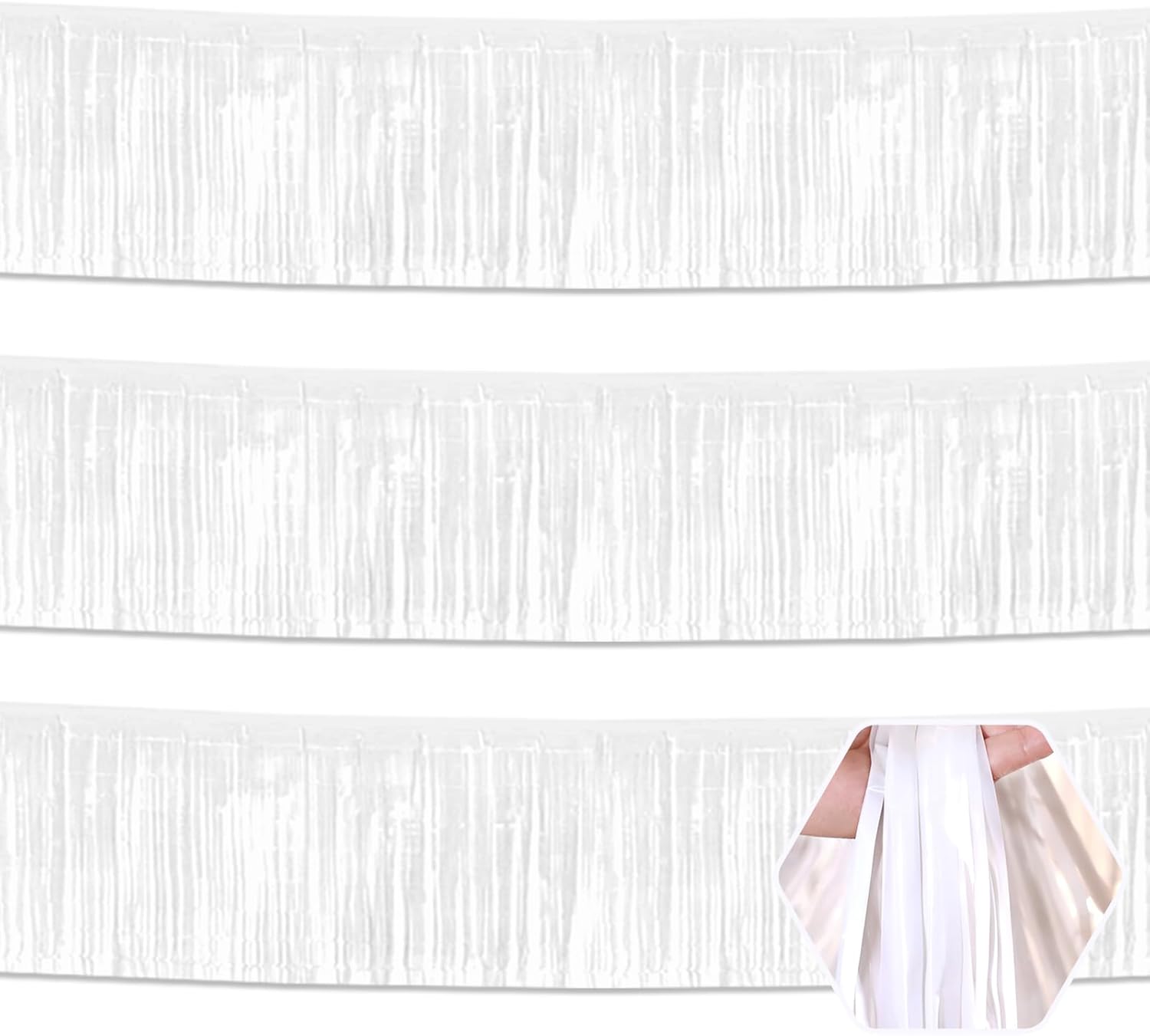Shimmering White Foil Fringe - Party Perfect!