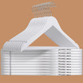 Amber Home White Wooden Hangers 30 Pack - Non-Slip Coat Hangers