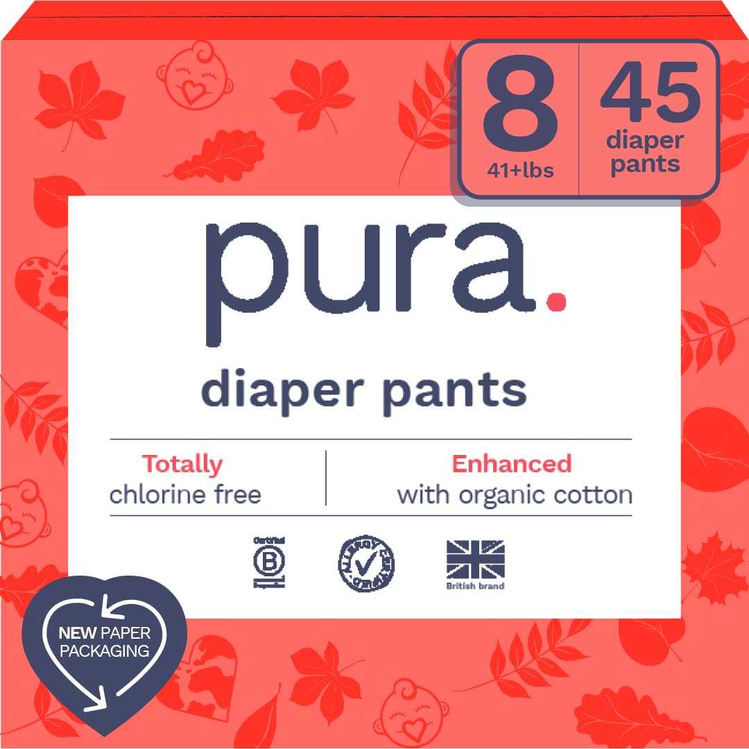 Pura Hypoallergenic Diaper Pants Size 8 for Sensitive Skin