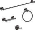 Bathroom Hardware Set Grey Electroplating 4-Piece - Adjustable Towel
