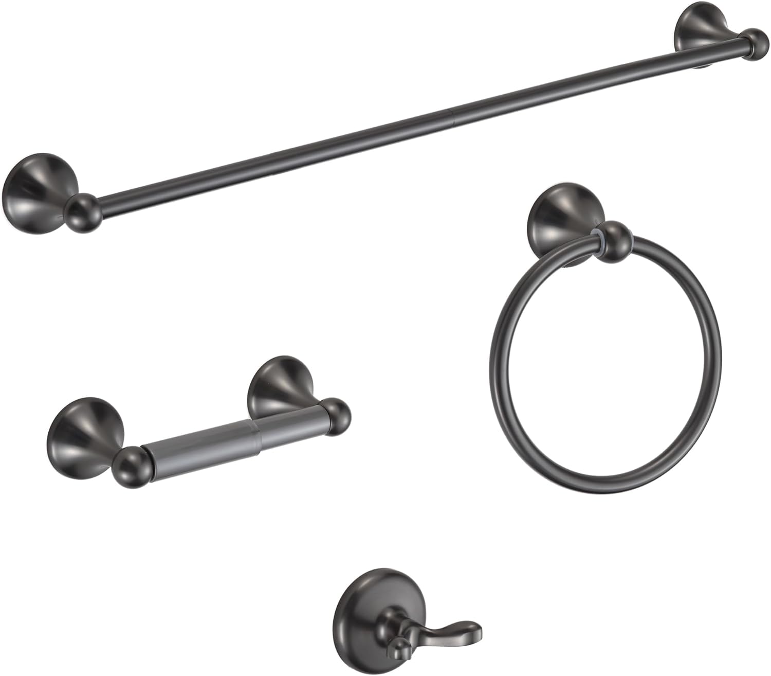 BGL Bathroom Hardware Set with Adjustable Towel Bar and Hooks