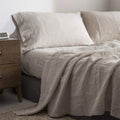 Simple&Opulence 100% Pure Linen Twin Sheet Set - Washed Breathable