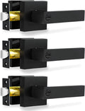 Privacy Door Levers 3 Pack Matte Black - Heavy Duty Interior Locks