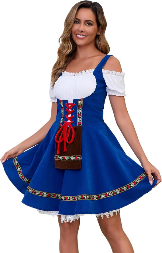 Populus Oktoberfest Dirndl Dress Costume for Women - Bavarian Style