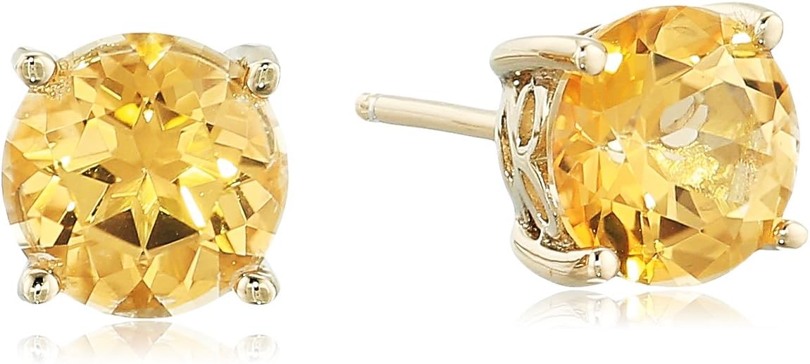 Classic 8mm Sterling Silver Stud Earrings with Topaz Gemstones