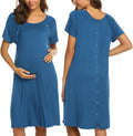 Ekouaer Womens Nursing Delivery Maternity Nightgown S-XXL - Easy