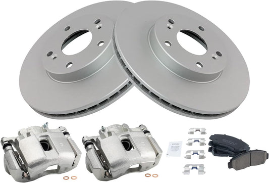 TRQ Front Brake Pad & Rotor Kit for 2004 Honda Accord Vehicles