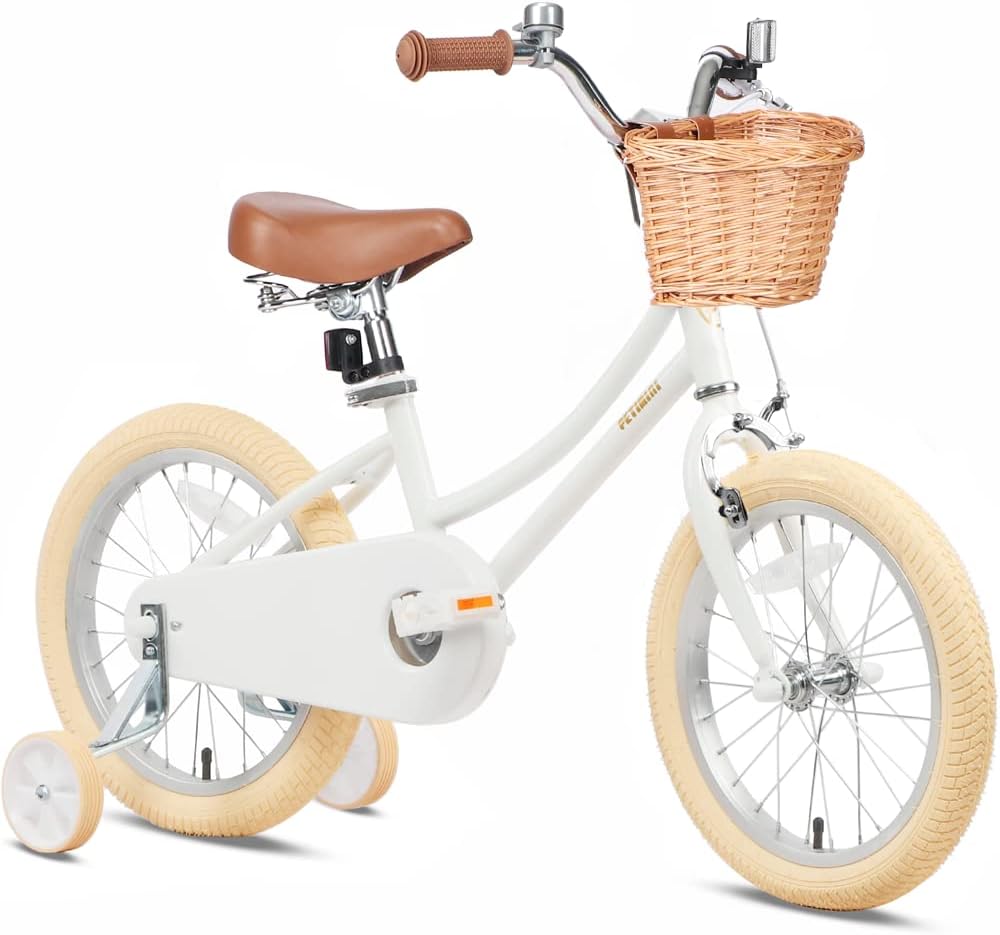 Petimini Girls Bike with Basket for Kids 2-12 Years Old