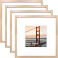 KINLINK 14x14 Picture Frame Natural Wood Square Frames - Clean Display