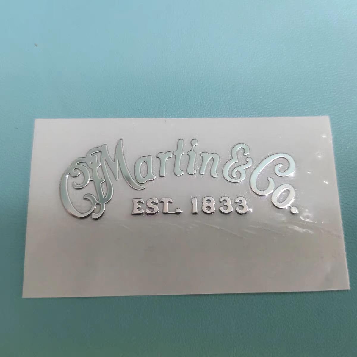 Metal DIY Guitar Logo Stickers - UV Silver