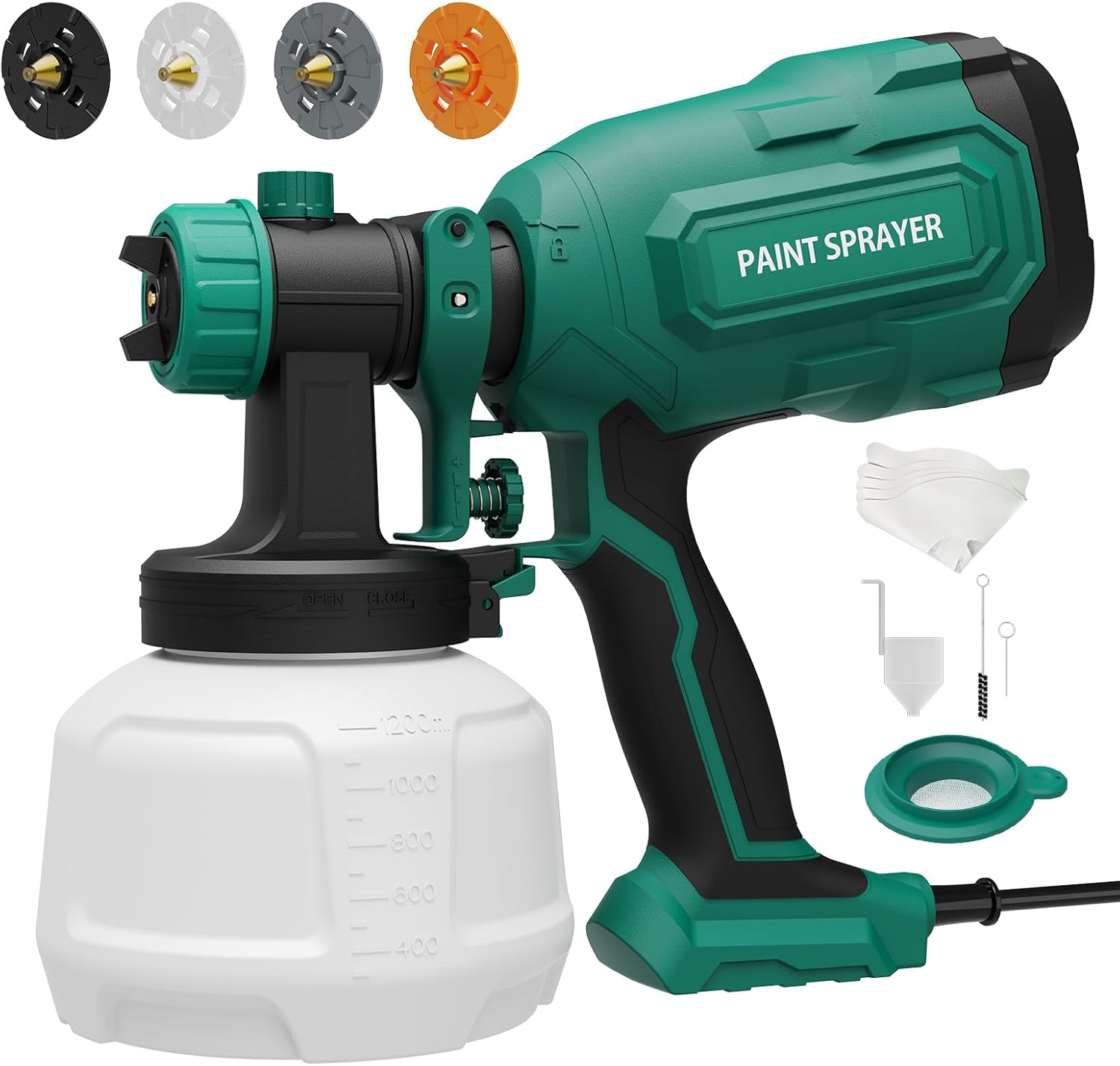 700W HVLP Paint Sprayer with 4 Nozzles for DIY Projects