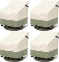 Outdoor Swivel Chair Cover 4 Pack - Heavy Duty 600D Waterproof