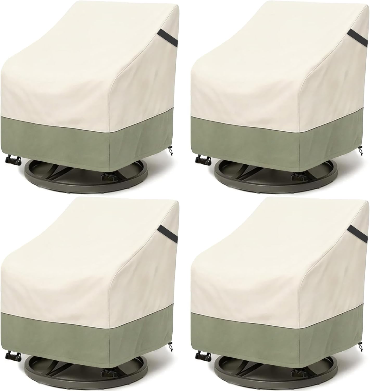 Outdoor Swivel Chair Cover 4 Pack - Heavy Duty Waterproof Protection