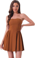Allegra K Strapless Sweetheart Mini Dress - Flattering Fit