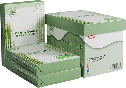 BAM POS: Eco-Friendly Bamboo Printer Paper - 20LB - 3 Reams