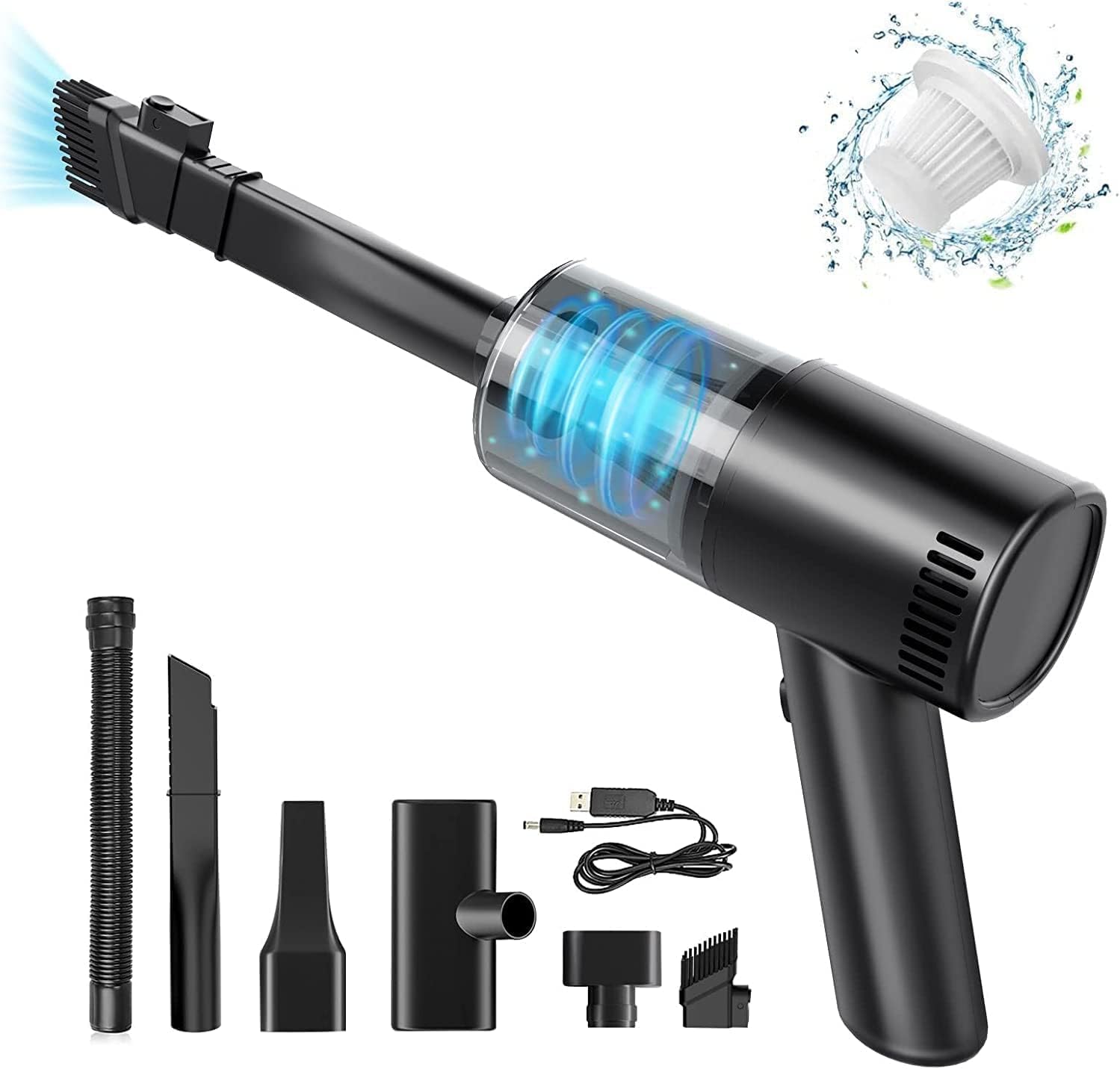 9000Pa Powerful Handheld Car Vacuum - Cordless & Portable