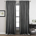 StangH Velvet Curtains 108 in Long Grey Panels - Heavy-Duty Blackout