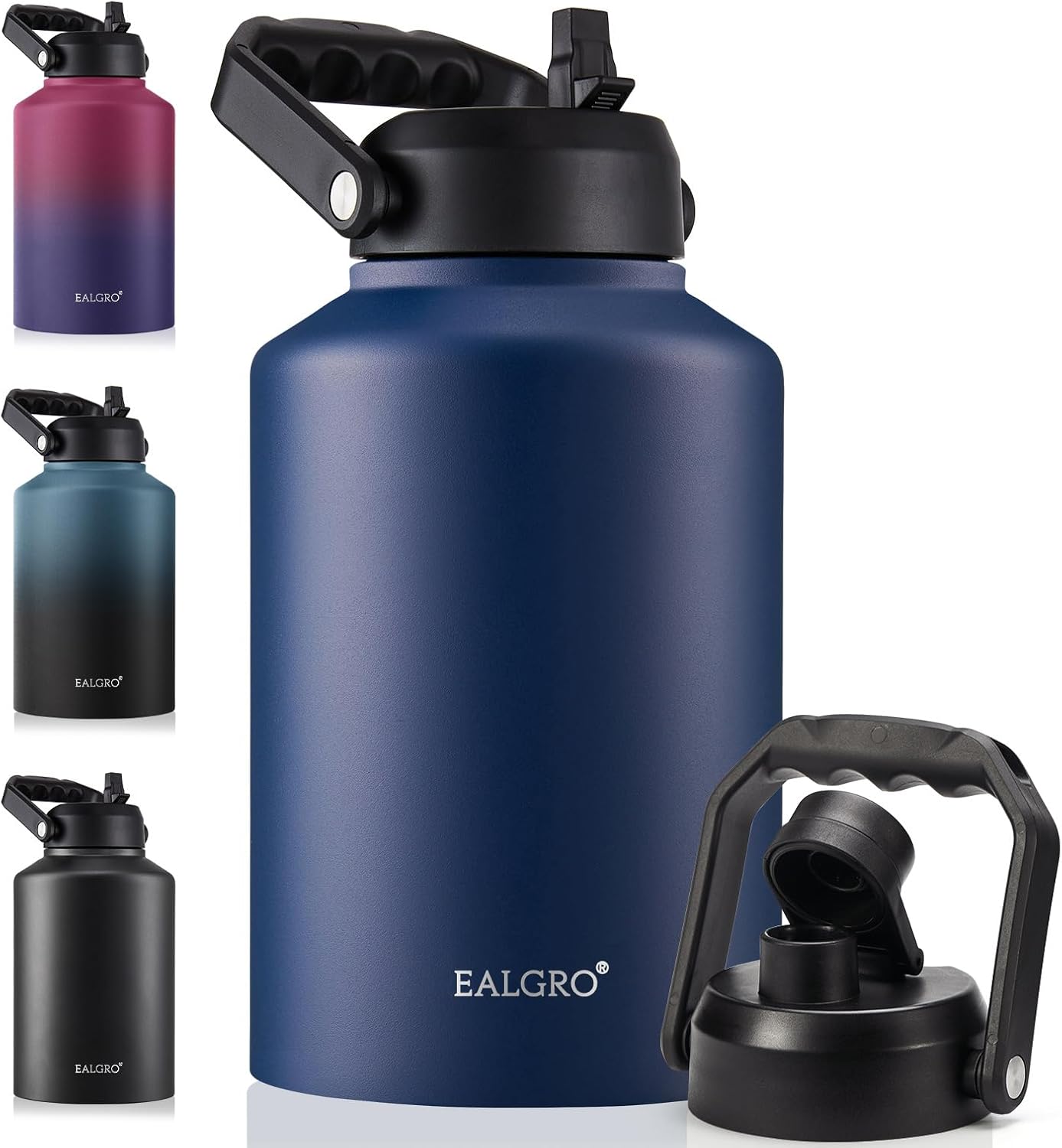 Gallon Insulated Water Bottle Jug with Straw for Hydration