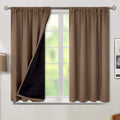 100% Blackout Taupe Curtains 52x45 in 2 Panels - Thermal Privacy
