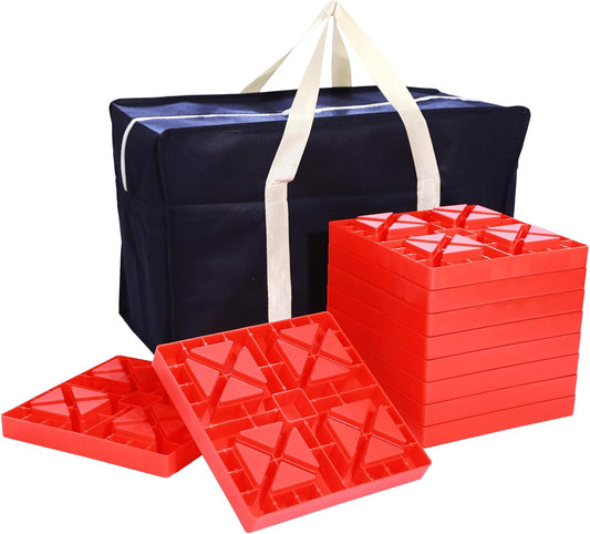 10 Packs Heavy-Duty Interlocking RV Leveling Blocks with Bag