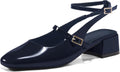 Womens Mary Jane Chunky Low Heels Slingback Pumps - Comfortable 1.65in