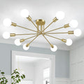 Modern 10-Light Gold Sputnik Chandelier for Any Room Decor