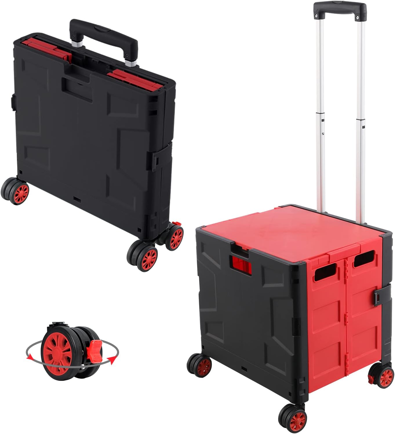 FELICON Folding Utility Cart with 4 Rotate Wheels for Easy Use